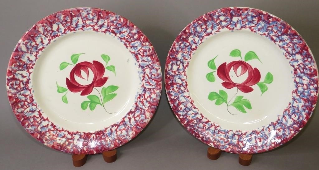 PAIR OF SPONGE SPATTER ADAMS ROSE 2b74c4