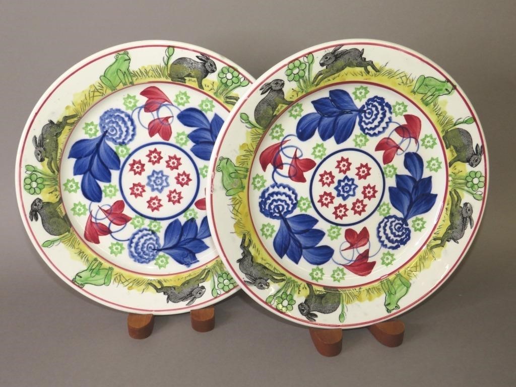 PAIR OF RABBITWARE PATTERN PLATESca  2b74d3