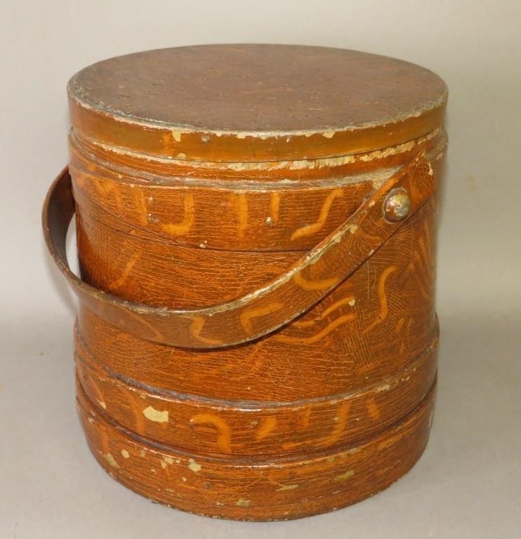 UNUSUAL GRAIN PAINT DECORATED LIDDED 2b7553