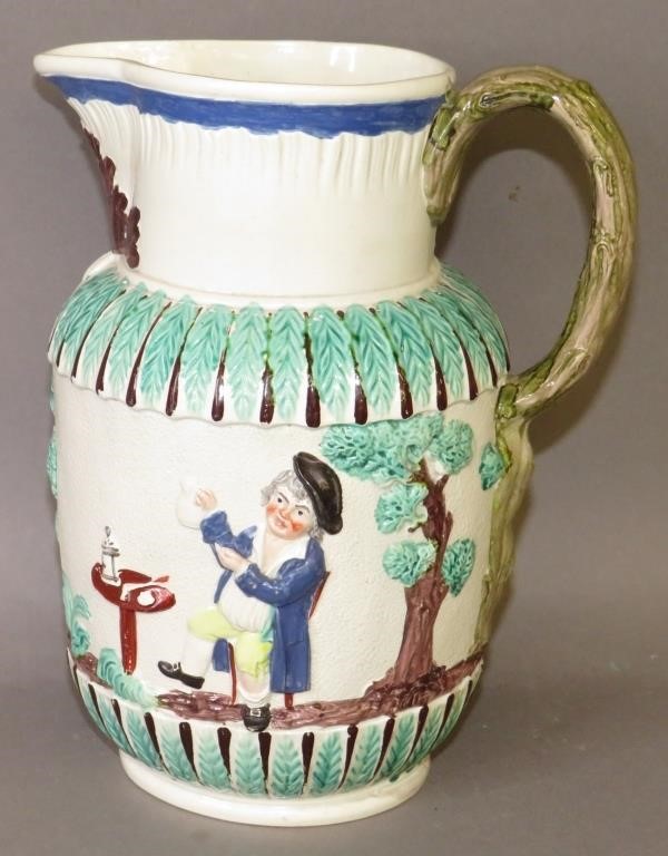 PEARLWARE MOLDED PRATTWARE PITCHERca.