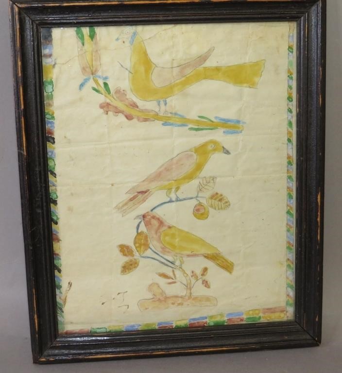 FRAMED SMALL WATERCOLOR OF BIRDS 2b7580