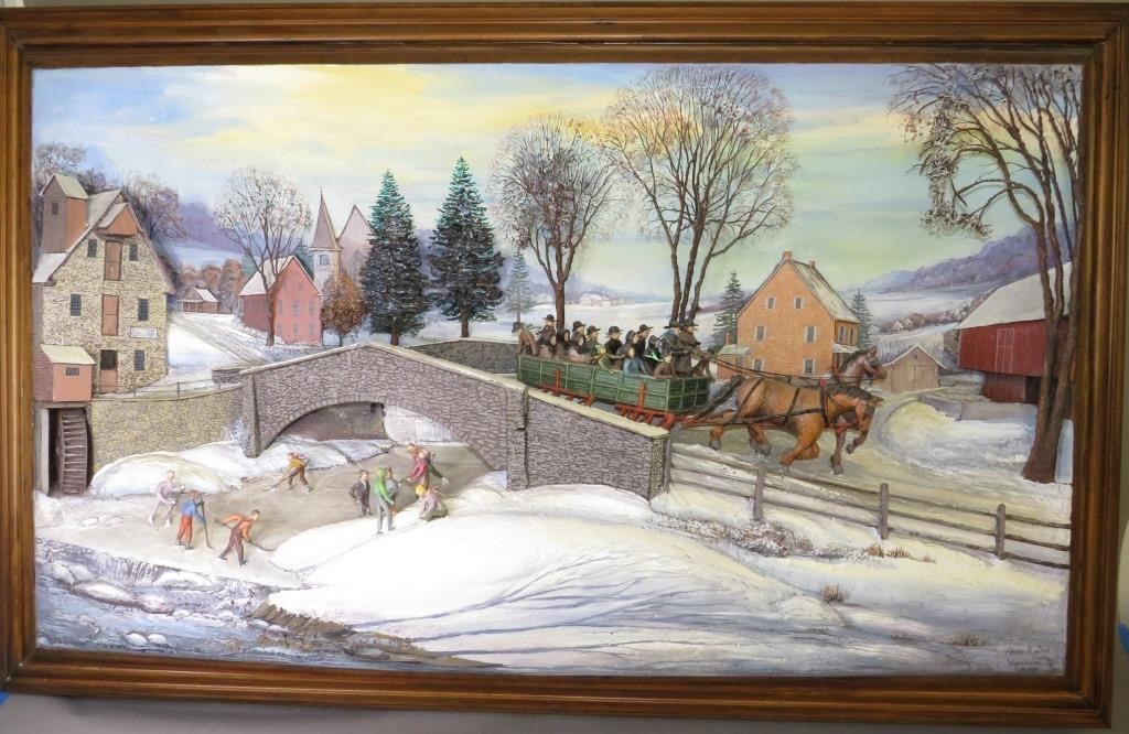 LARGE 3-D PAINTING BY ABNER K. ZOOK,