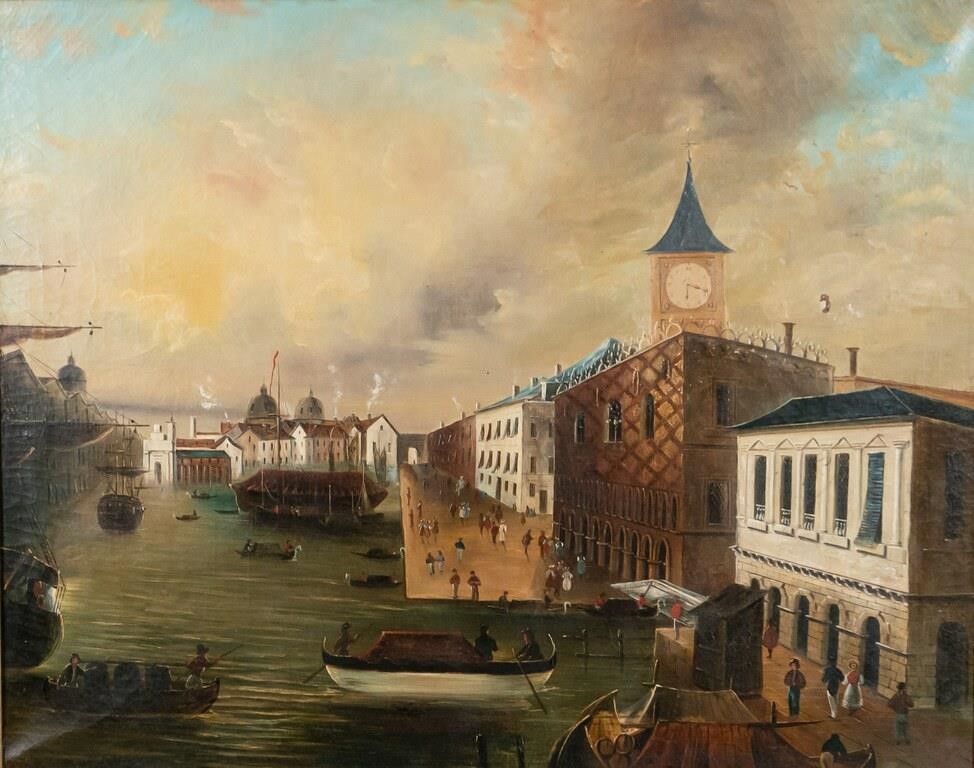 OIL ON CANVAS VIEW OF VENICEOil