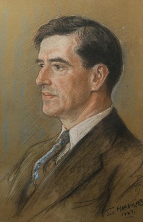 JOSEPH MARGULIES PASTEL PORTRAIT OF