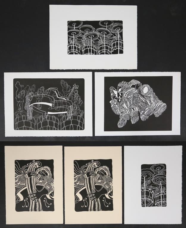 6 STEVE MAYO LINOCUTS MUSICIANSSteve 2b7756