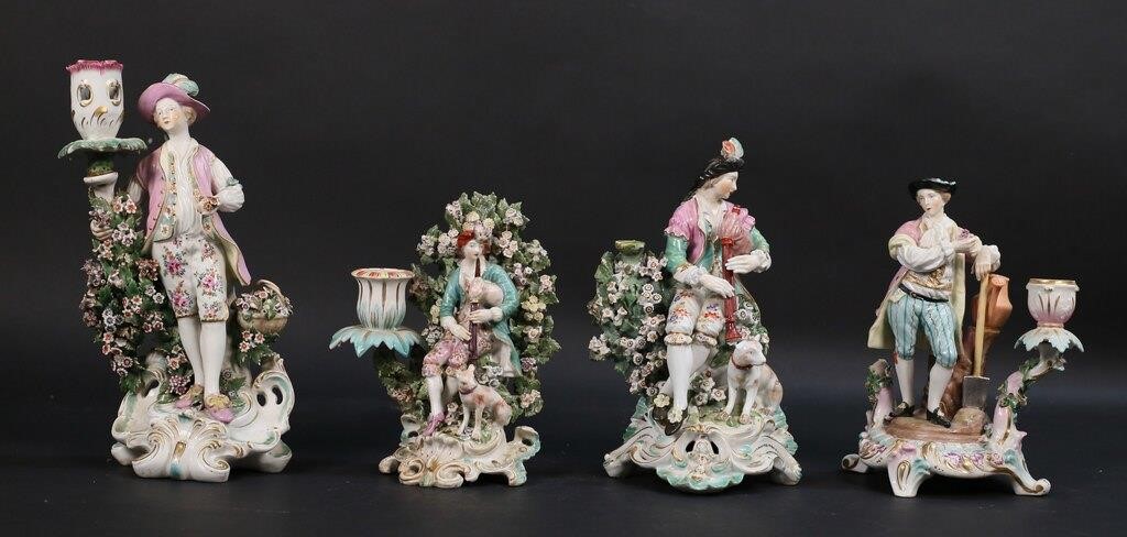 4 PORCELAIN CANDLESTICKS SAMSON 2b77a8