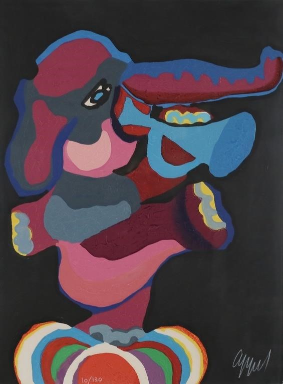 KAREL APPEL ELEPHANT WOODCUT CIRCUS 2b77cf