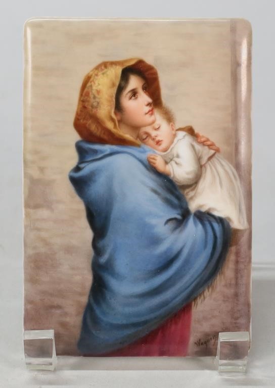 SIGNED WAGNER KPM PORCELAIN PLAQUE 2b77de