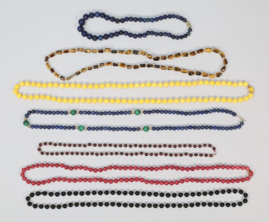 7 SEMI PRECIOUS STONE NECKLACESYellow 2b7808