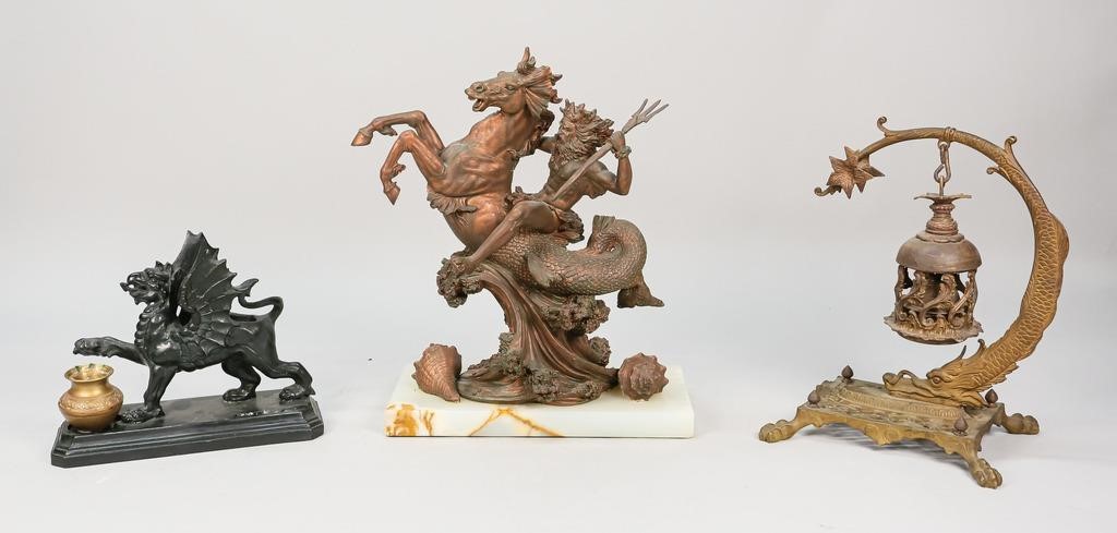 3 MYTHOLOGICAL SCULPTURESPainted