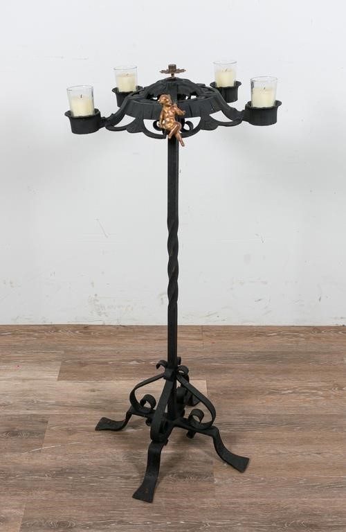 WROUGHT IRON CANDLE STANDWrought