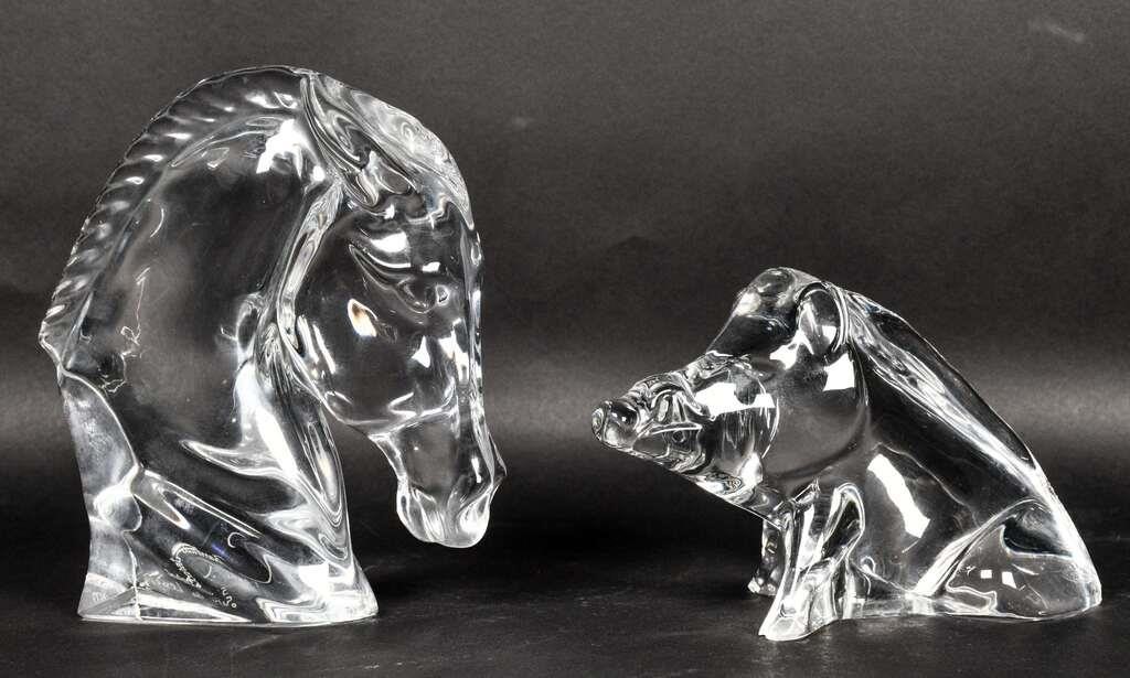 2 BACCARAT CRYSTAL FIGURINES TAUNI 2b78f8