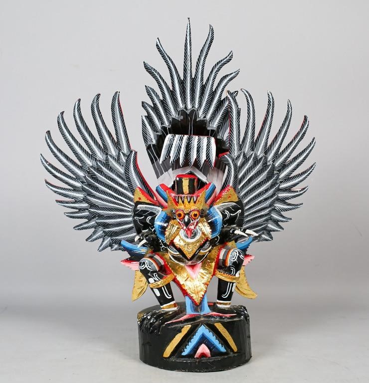 INDONESIAN POLYCHROME GARUDA STATUEIndonesian 2b795e