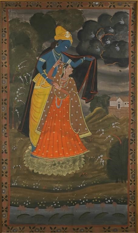 INDIAN PICHWAI, KRISHNA AND RADHAIndian