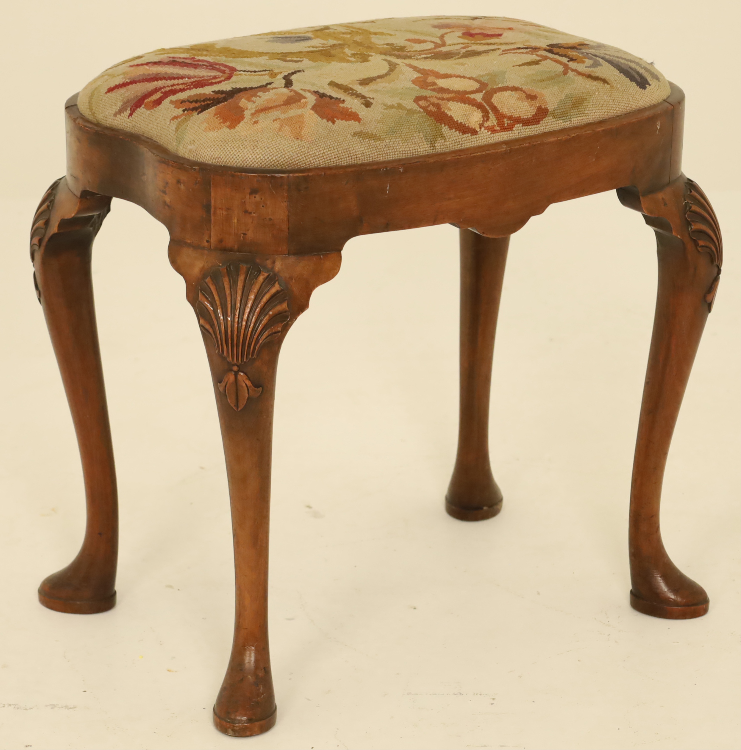 19TH C QUEEN ANNE STYLE STOOL 2b7990