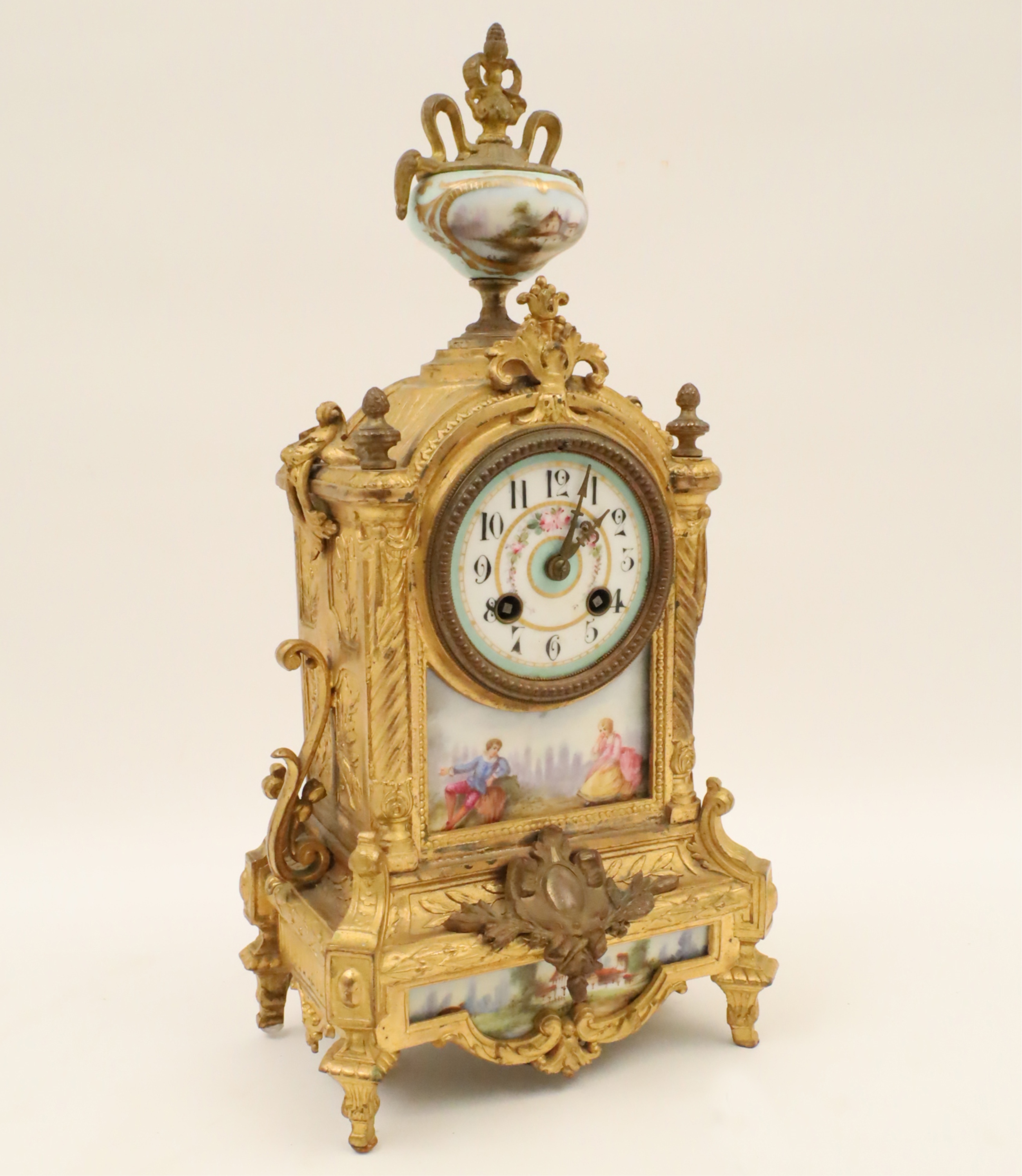 FRENCH LOUIS XVI STYLE BRONZE AND PORCELAIN