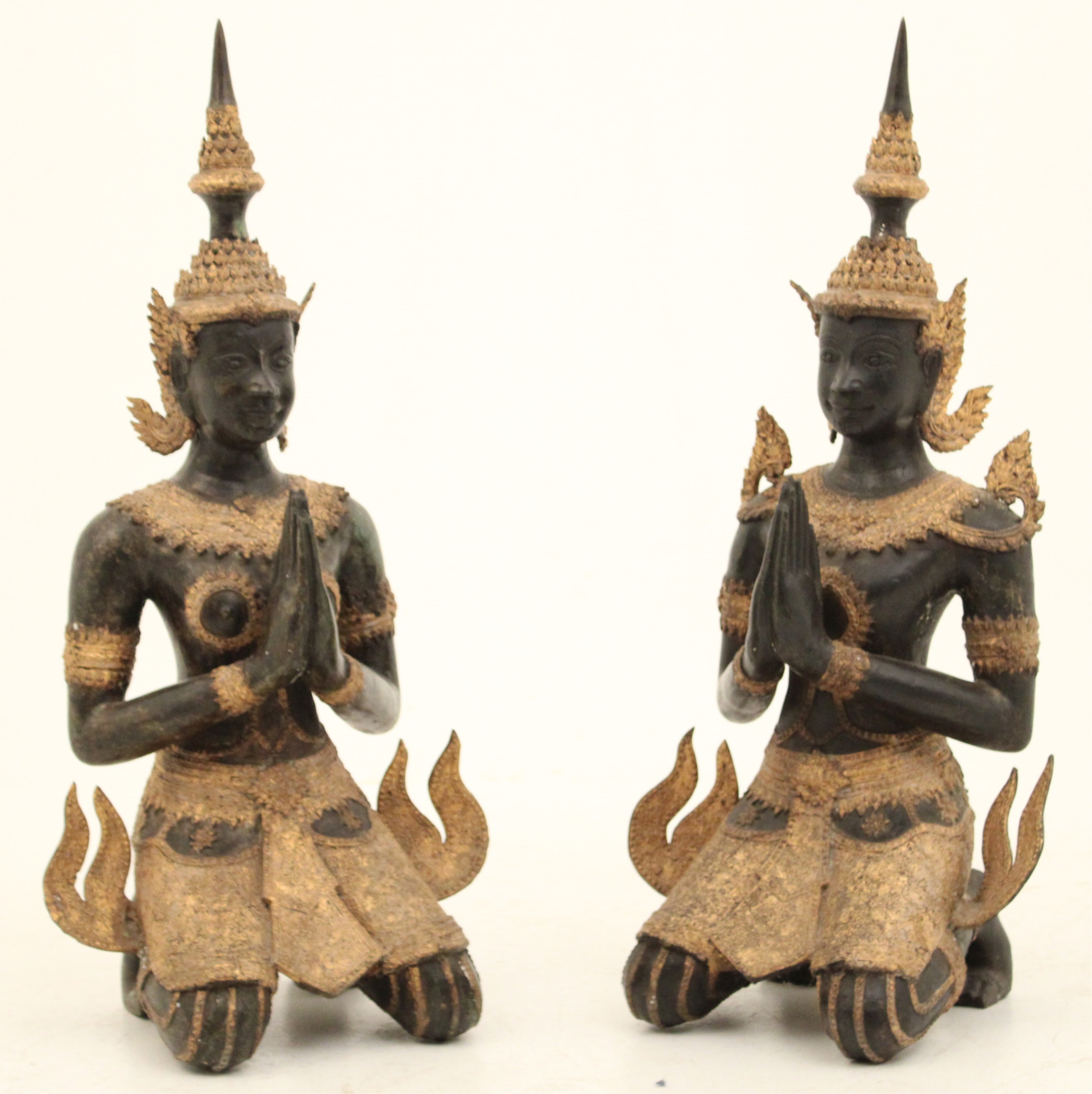 PAIR OF INDO CHINESE BRONZE SEATED