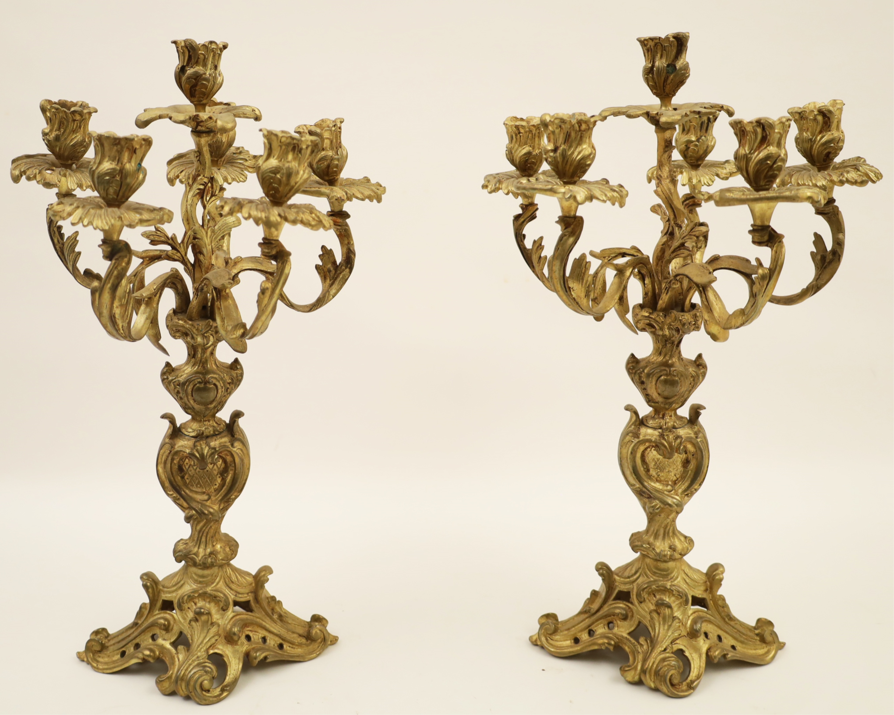 PAIR OF FRENCH BRONZE SIX LIGHT 2b7a0a