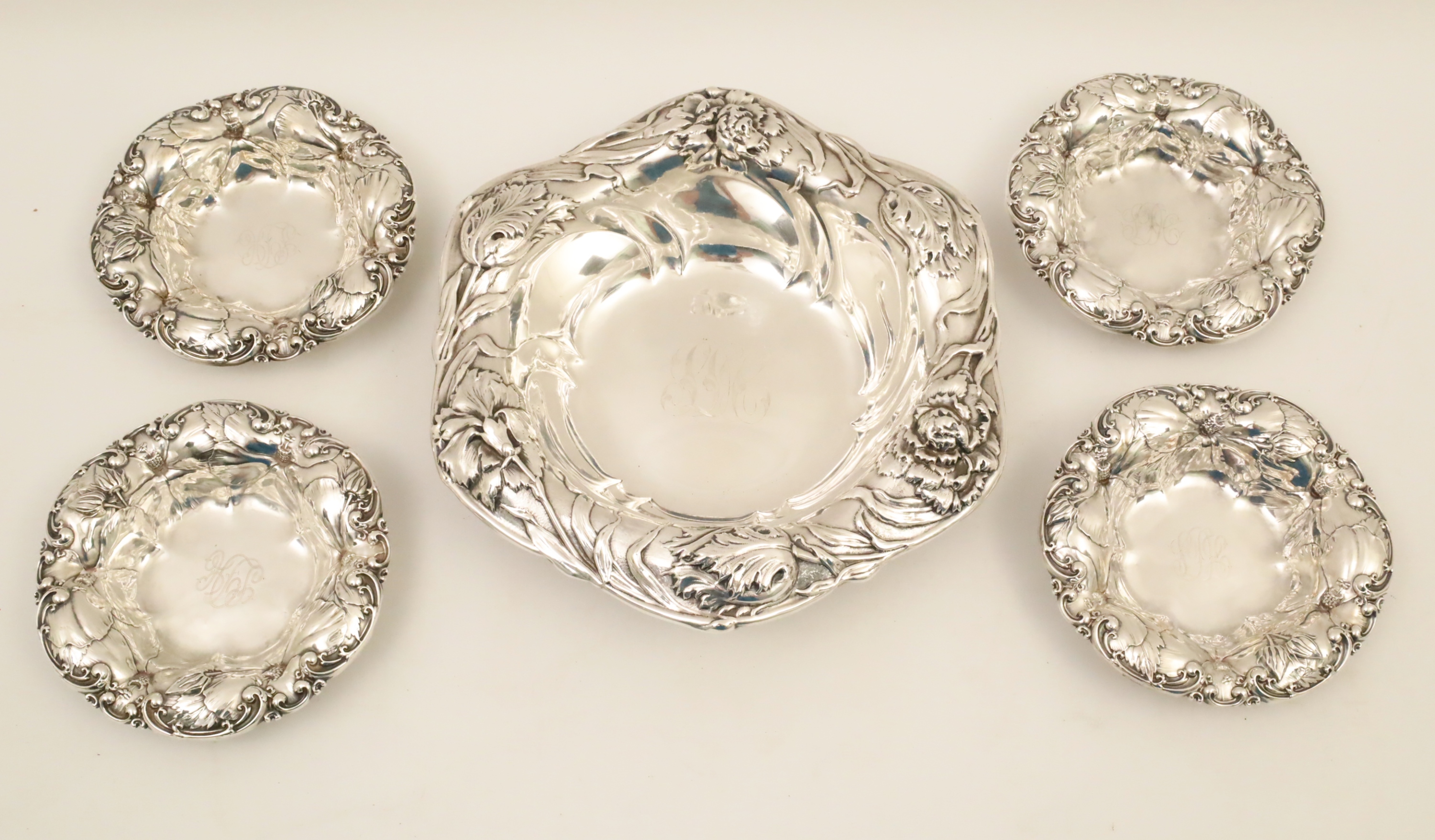 GROUP OF 5 STERLING SILVER BOWLS;
