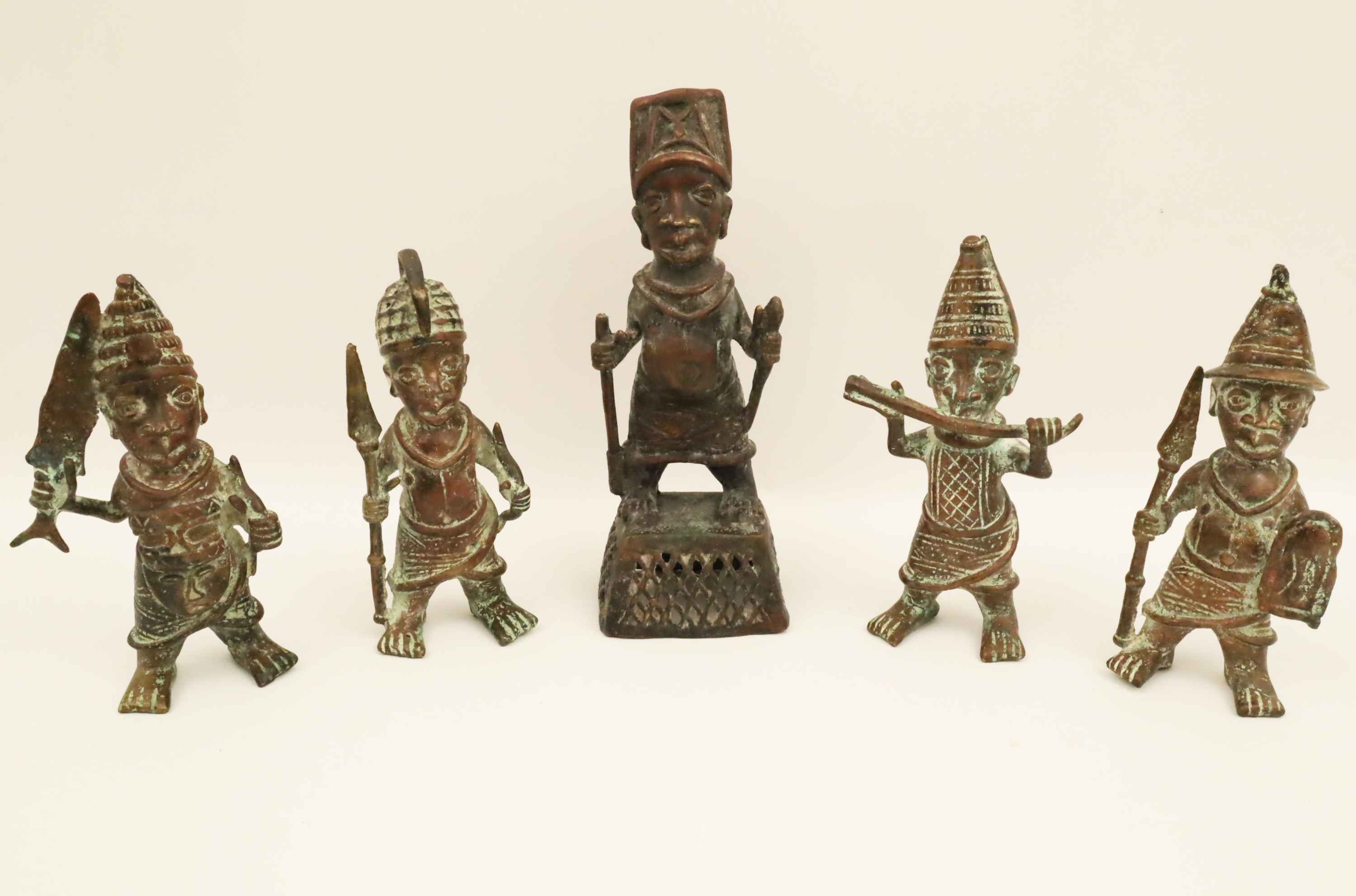 GROUP OF 5 AFRICAN BRONZE FIGURES 2b7a51