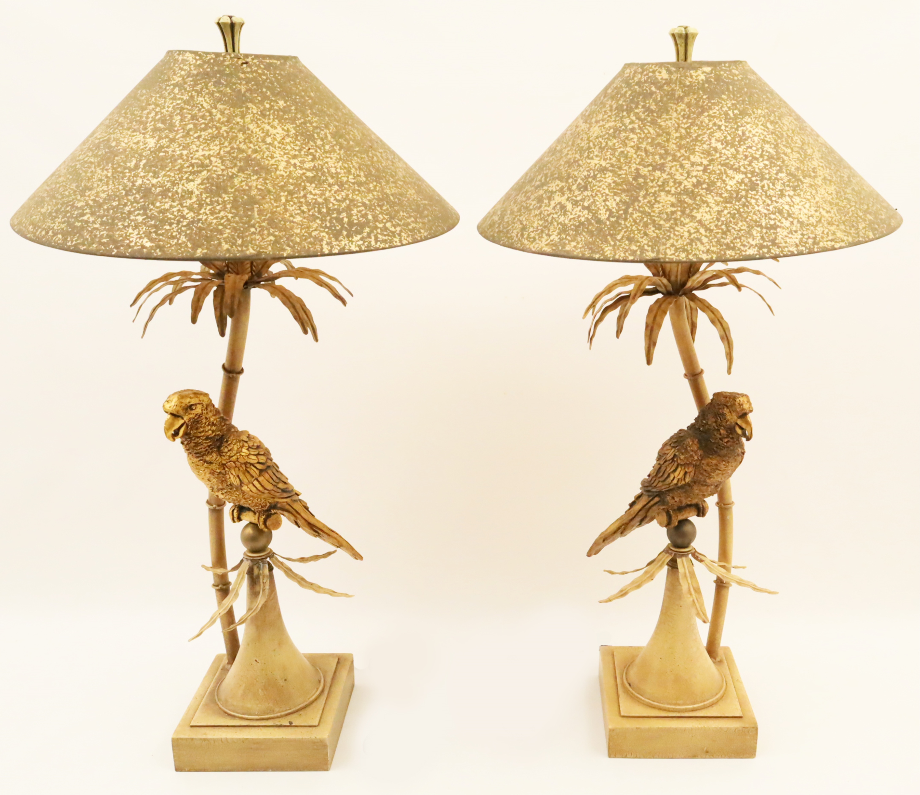PAIR OF DECORATIVE PARROT MOUNTED