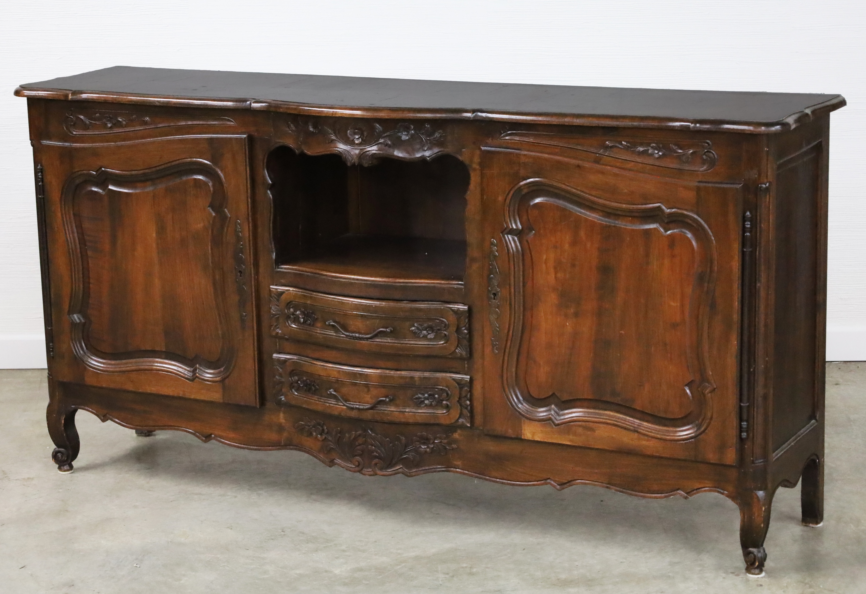 LOUIS XV STYLE CARVED WALNUT BUFFET