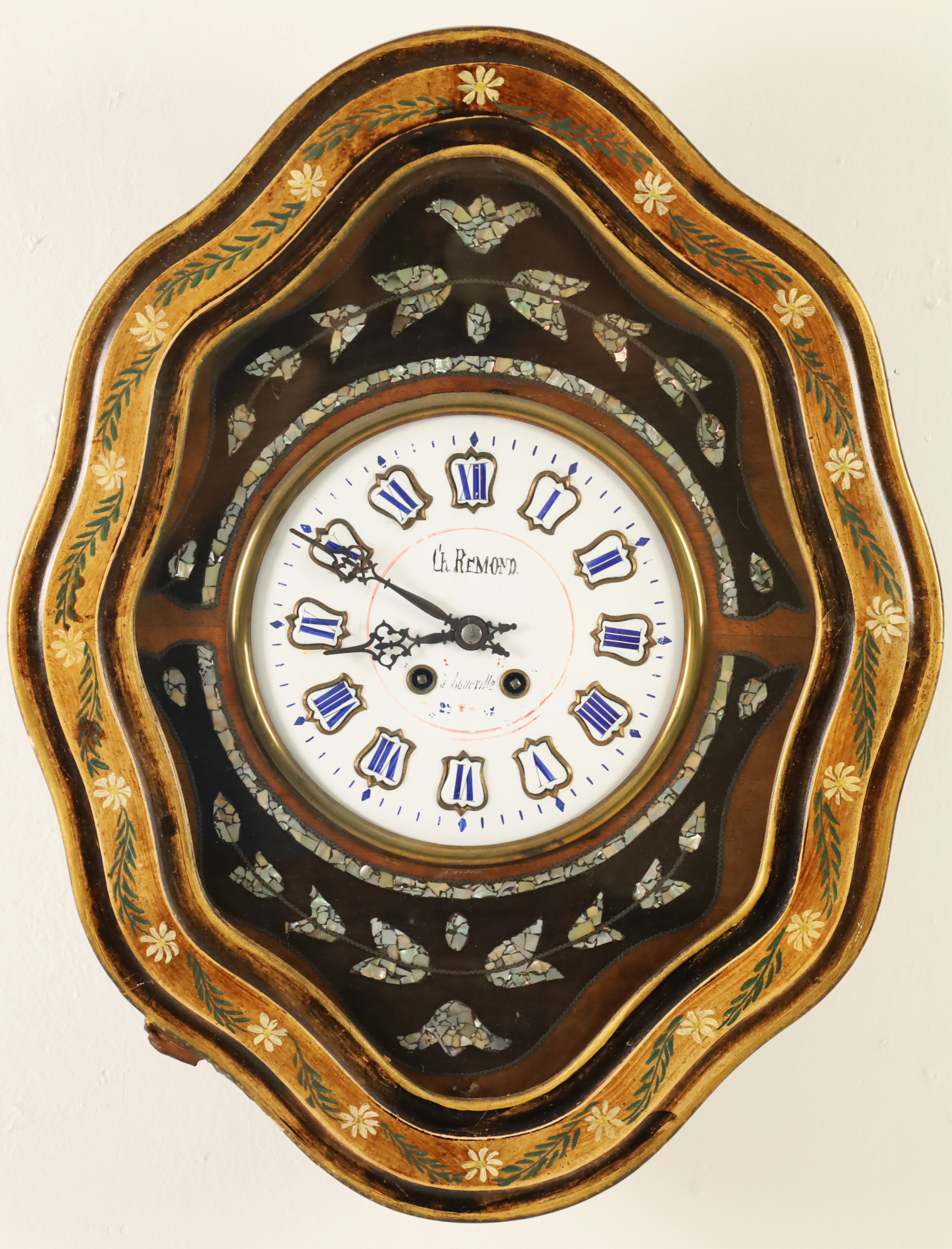 FRENCH INLAID WALL CLOCK French