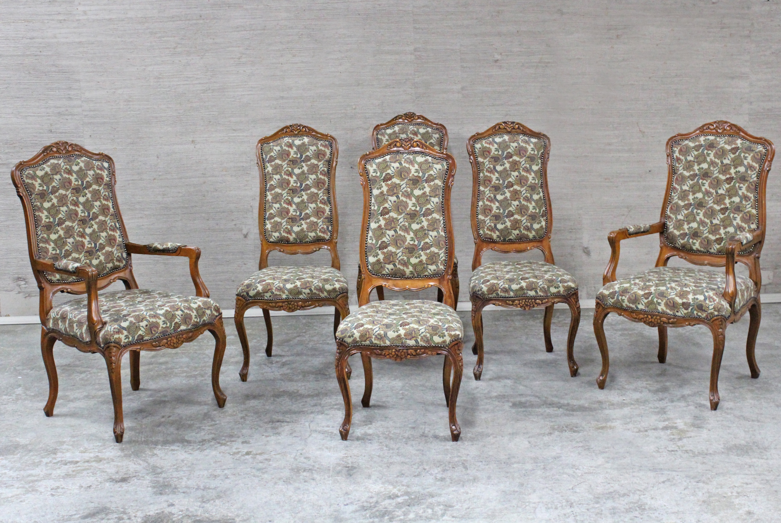 SET OF 6 LOUIS XV STYLE DINING 2b7b0d