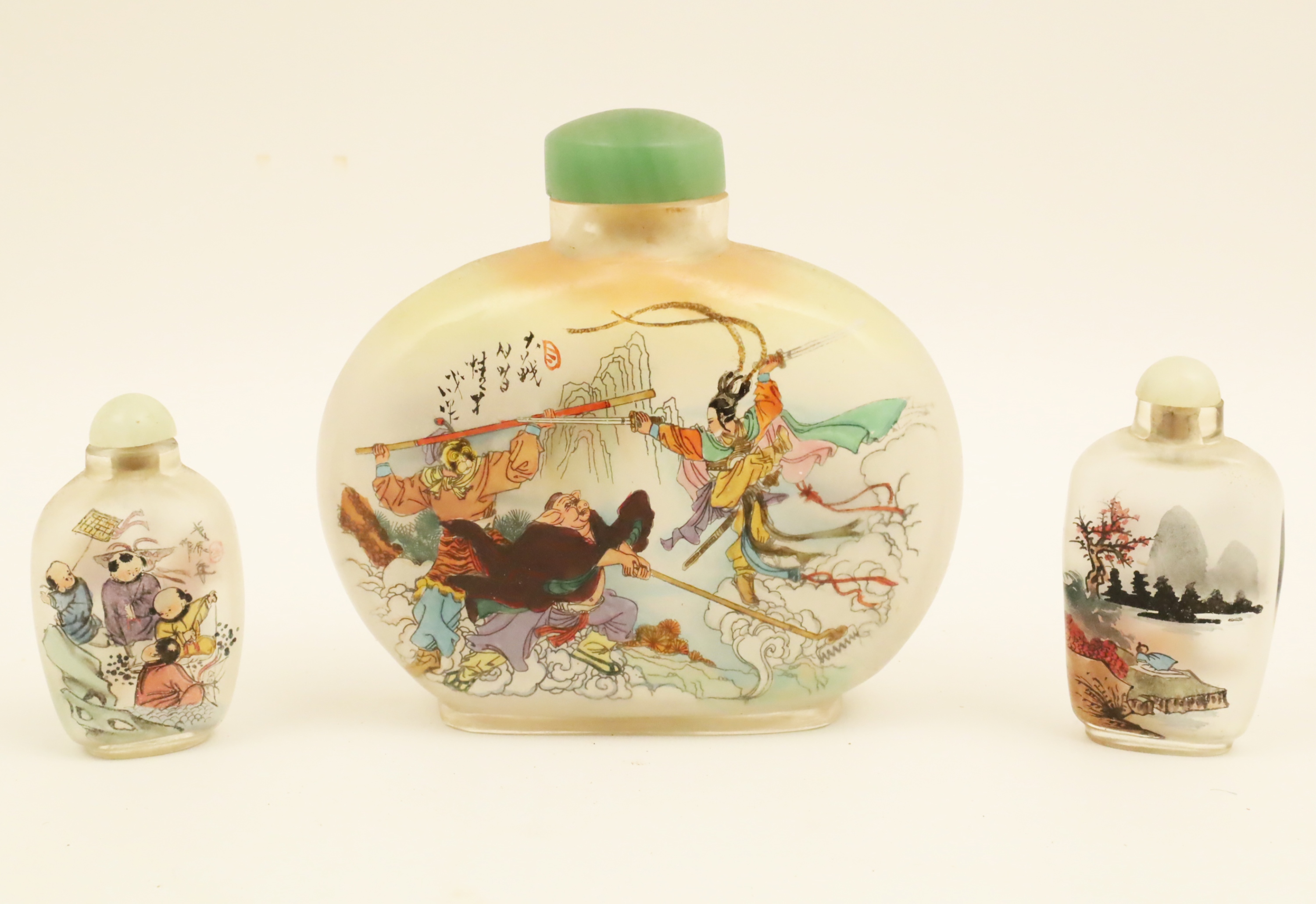 3 HAND COLORED CHINESE PEKING GLASS