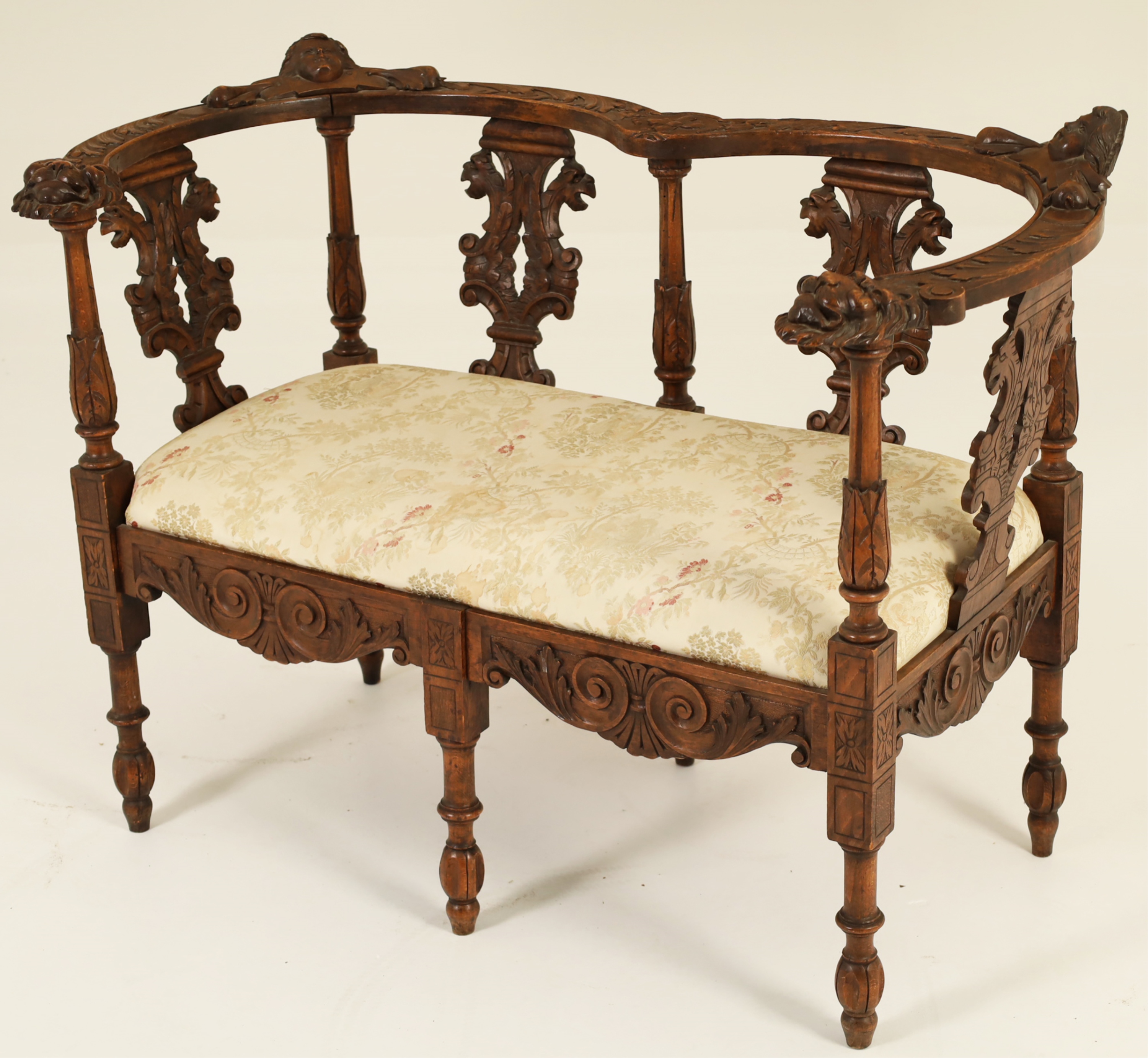 CONTINENTAL REVIVAL CARVED SETTEE