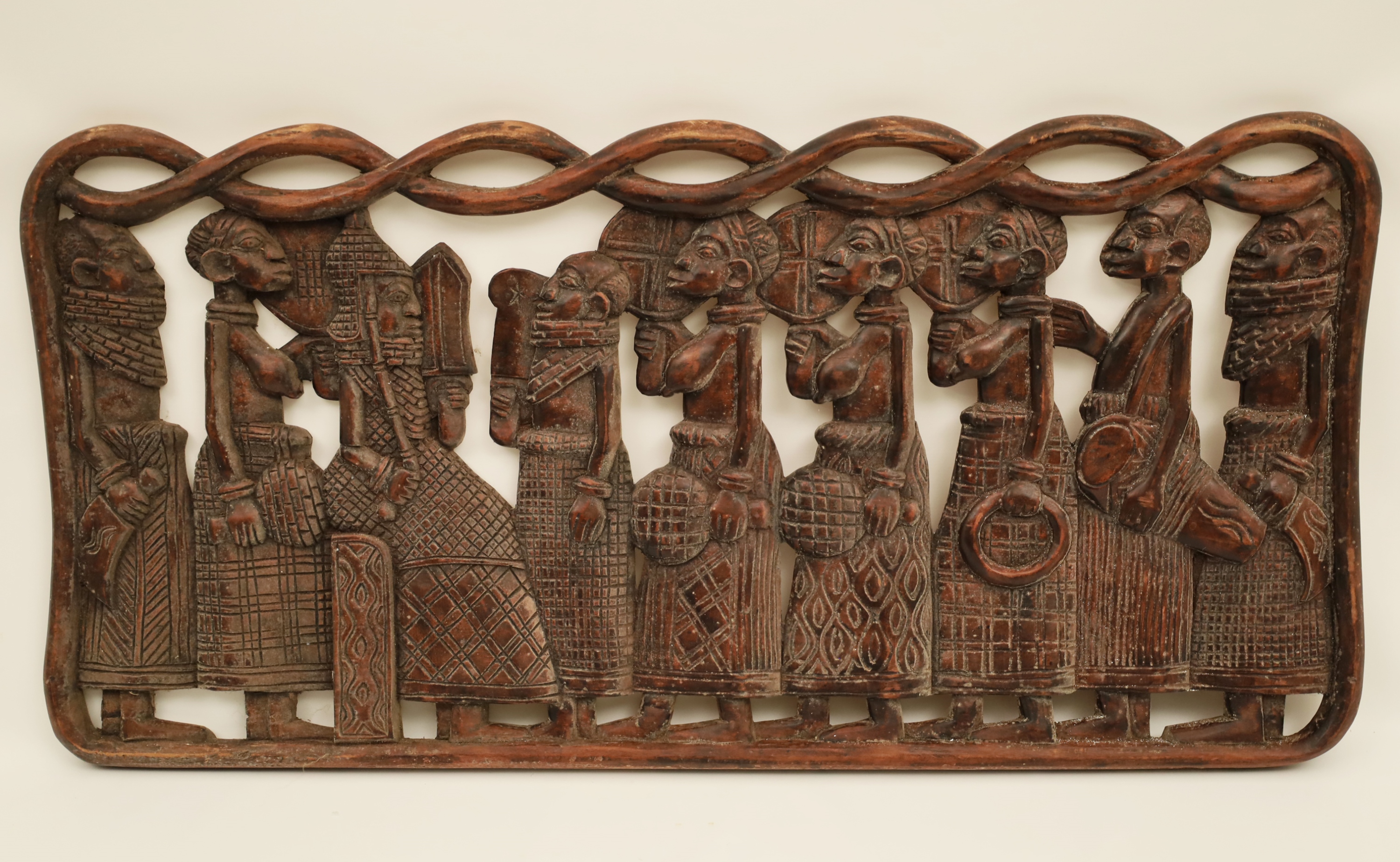 AFRICAN CARVED WOOD PLAQUE African