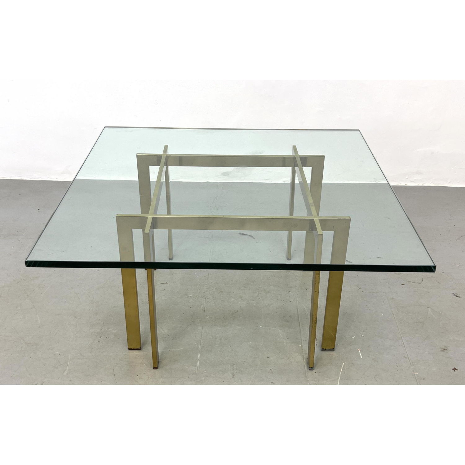 Brass Frame Glass Top Modernist