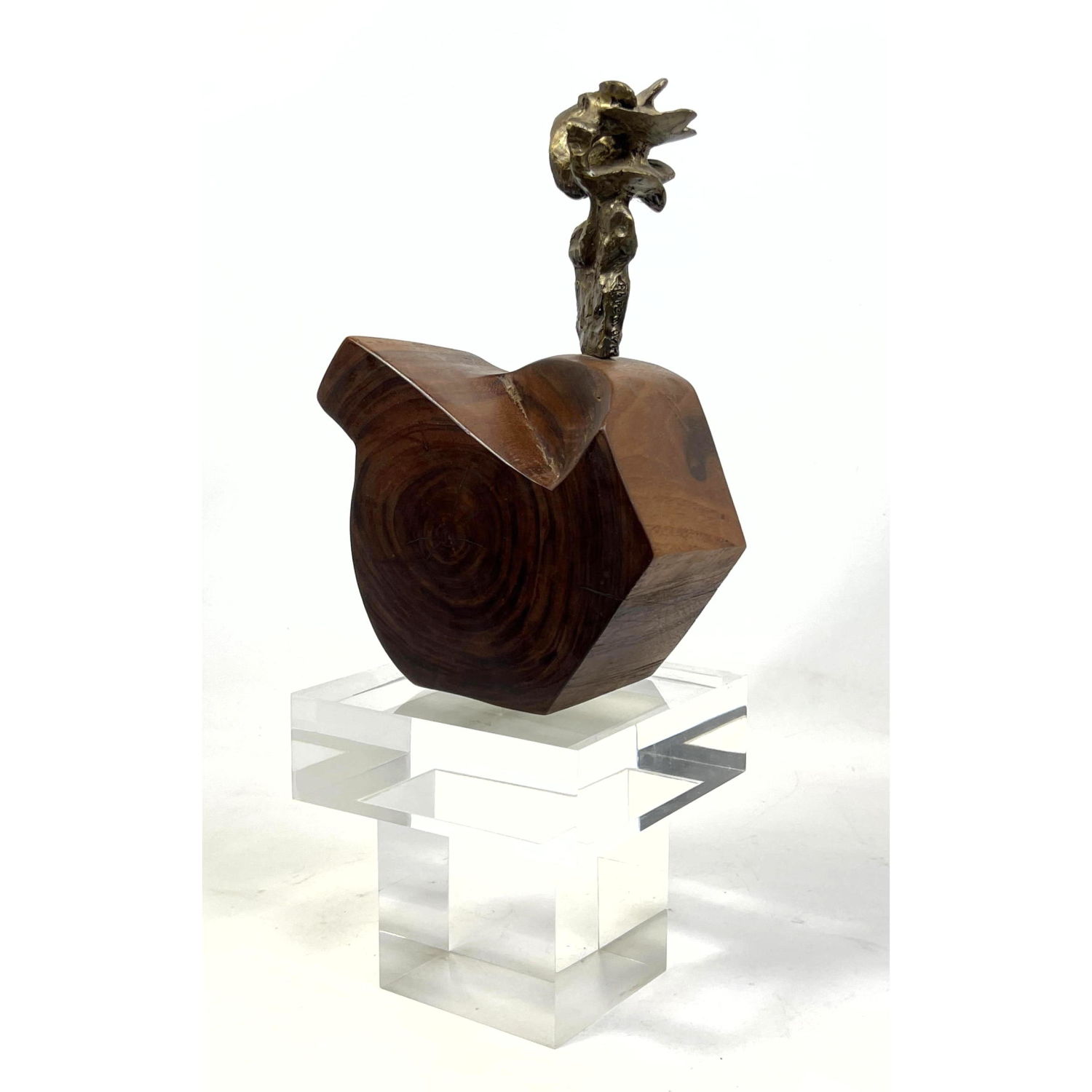 Carved Wood and Bronze Abstract 2b8f50