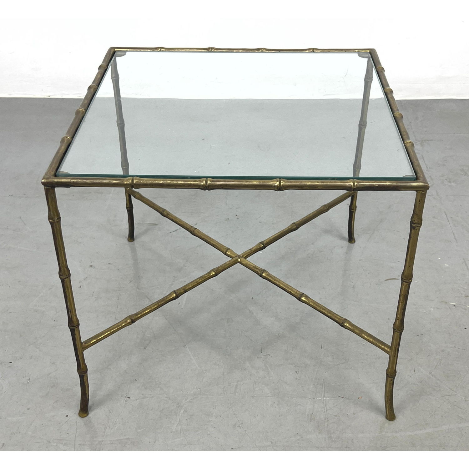 Bagues Style Brass and Glass Table  2b8f60