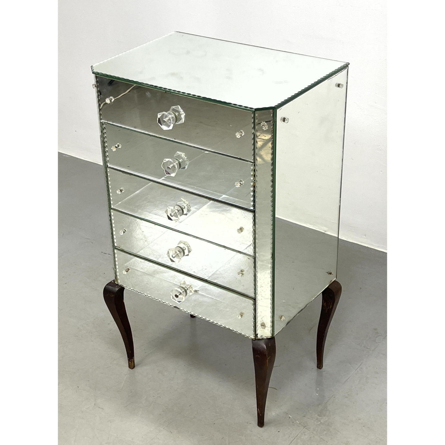 5 Drawer Mirrored Jewelry Side