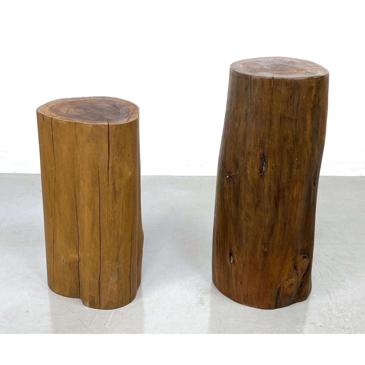 2pc Natural Wood Tree Stump Display 2b8fa2