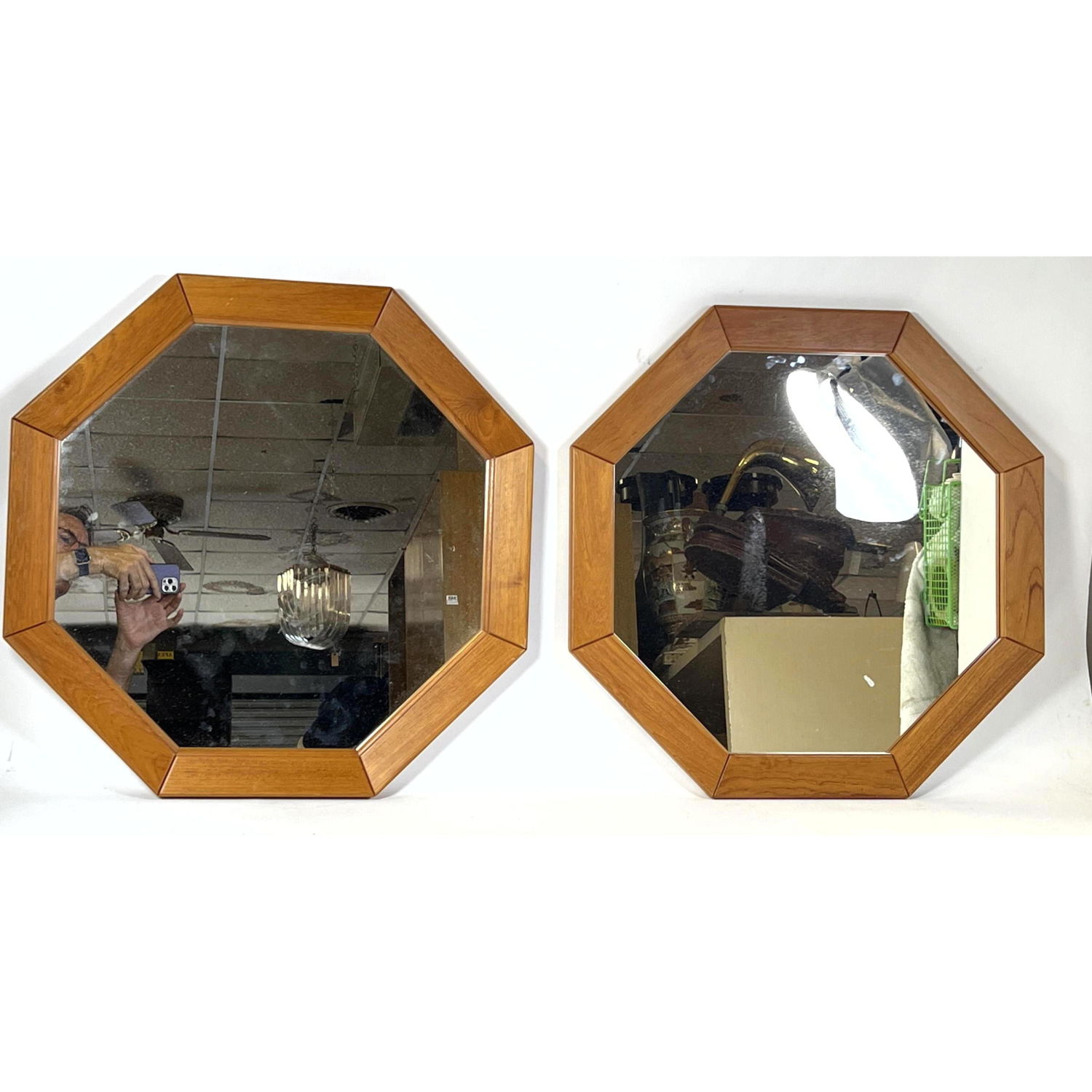2 pc octagonal Danish mirrors.