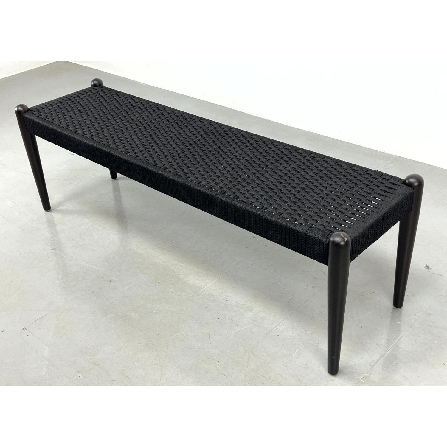 Ebonized Wood Frame Bench Seating  2b8fb3