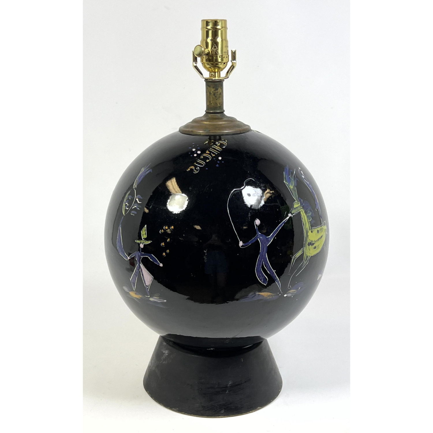 French Deco Globe Table Lamp Black 2b8fd5