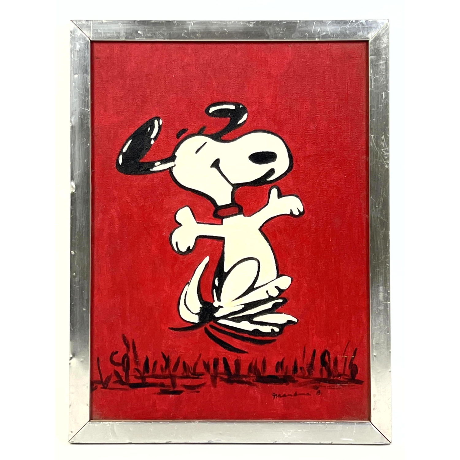 Framed Oil on Canvas Snoopy Painting  2b8fef