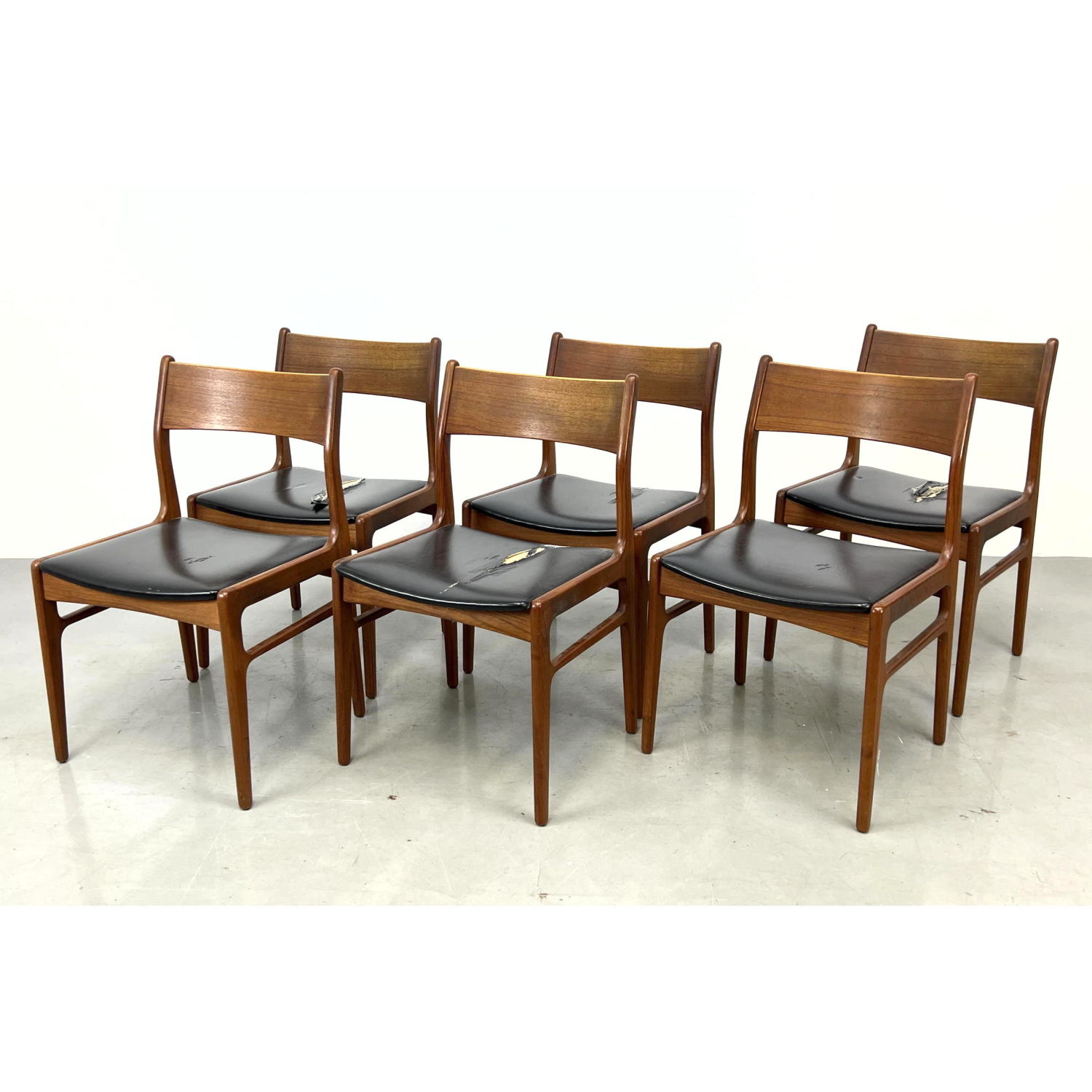 Set 6 Danish teak dining chairs.