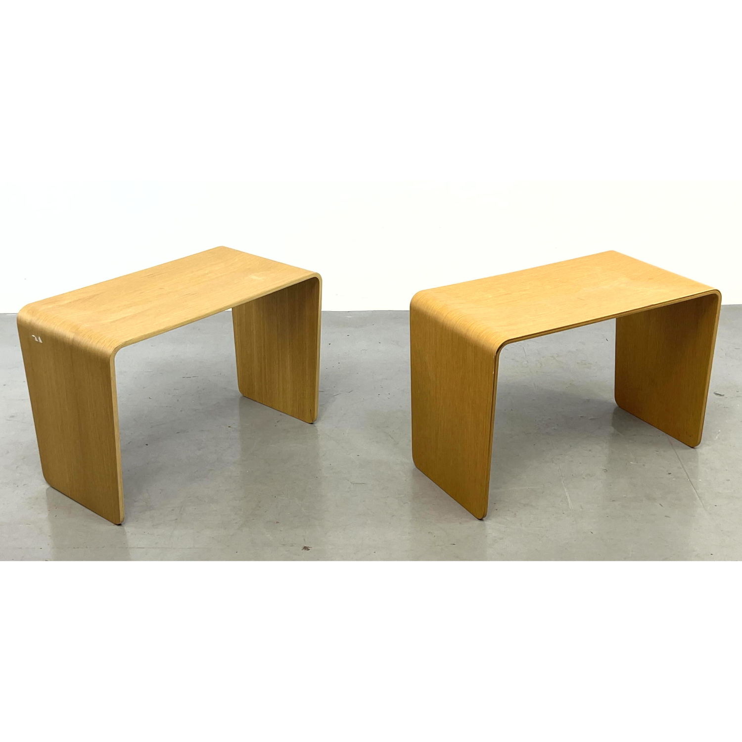 Pair Birch Molded Bentwood Stool 2b9079