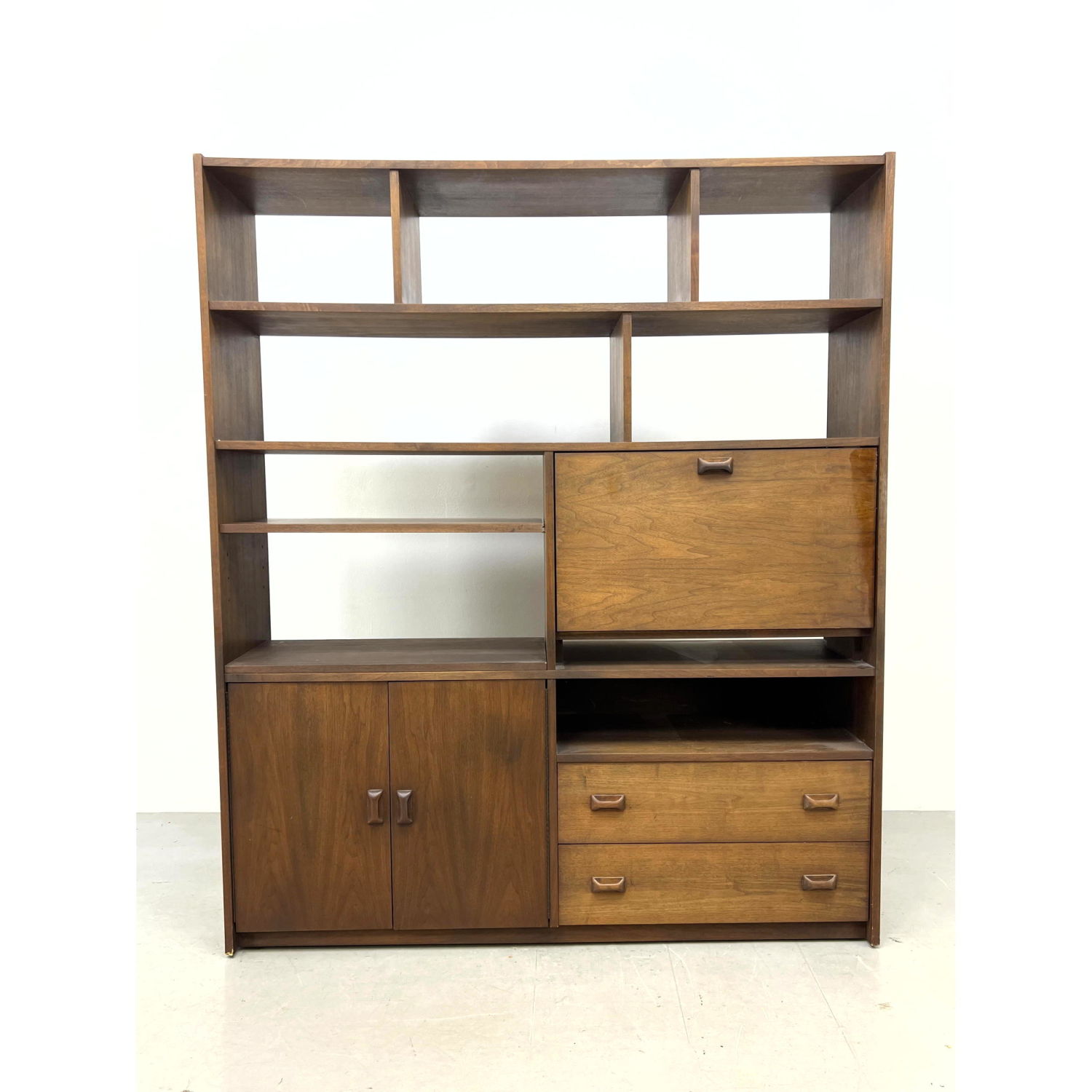 American Modern Walnut Bookcase