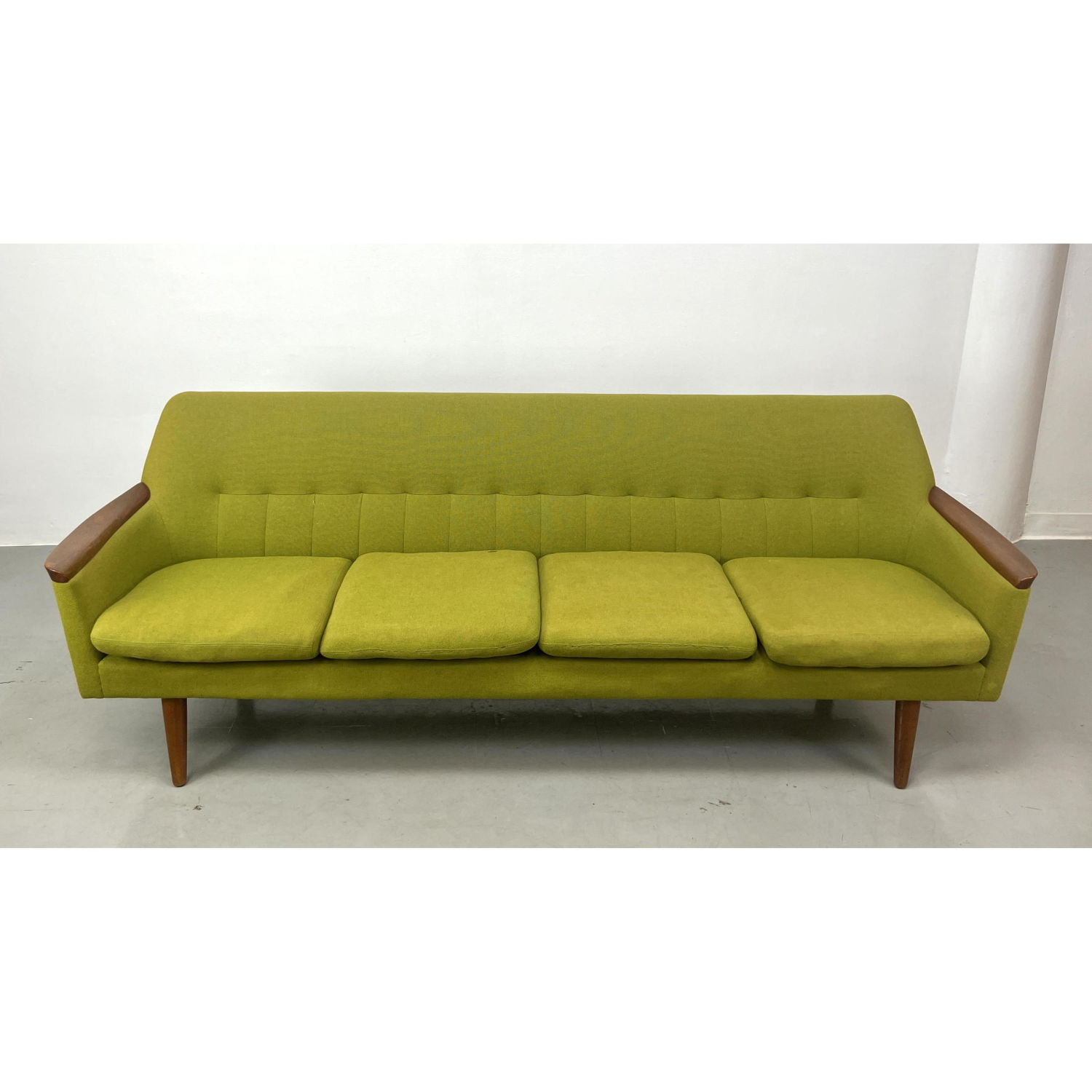 Danish Modern Sofa with Wood Arm 2b90e8