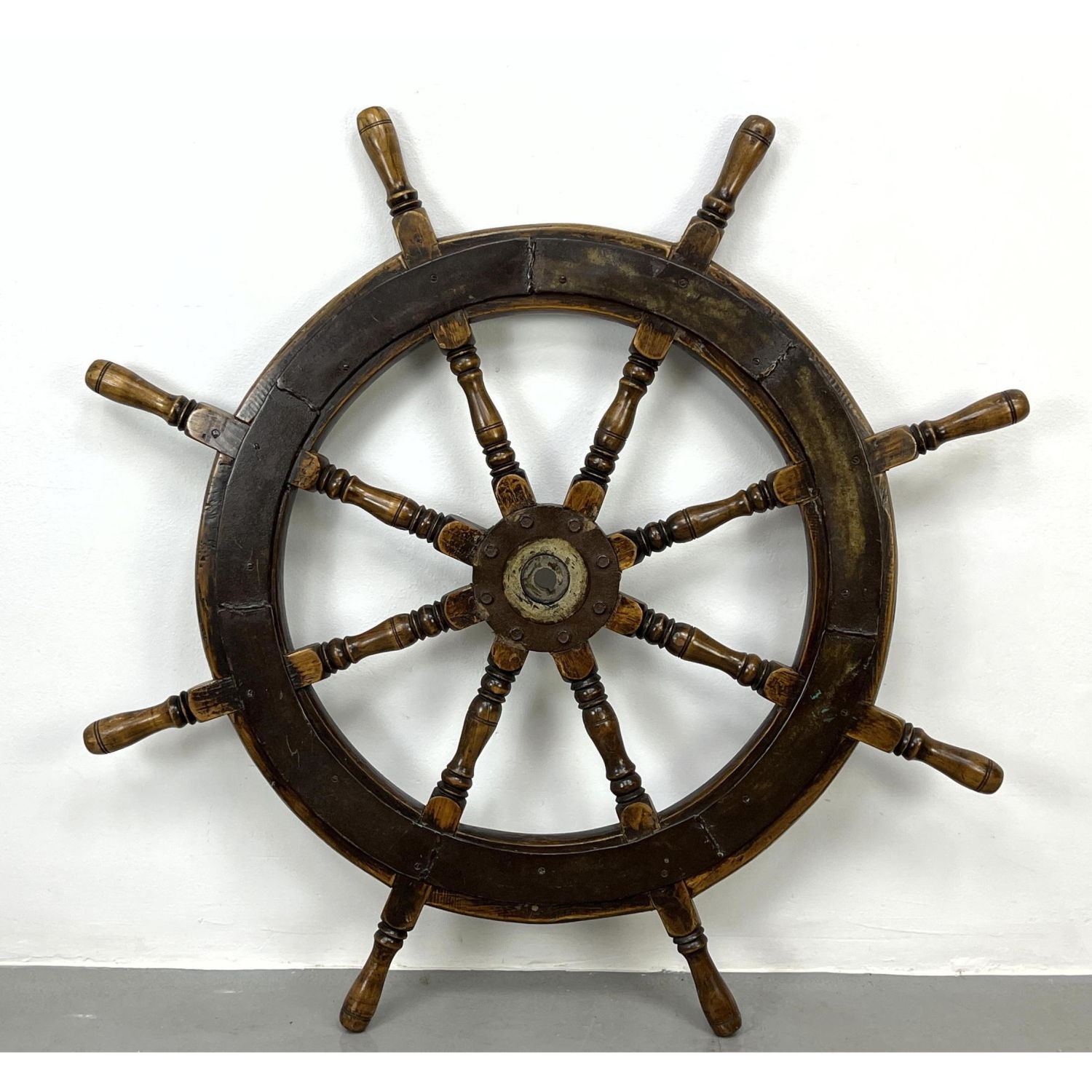 Antique Ship's Wheel. Marine Industrial.