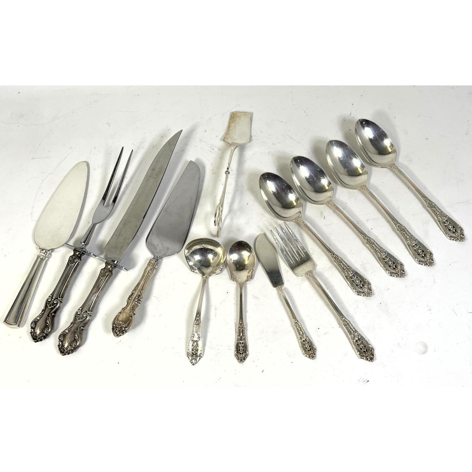 15pc Wallace Rose Point sterling 2b9133
