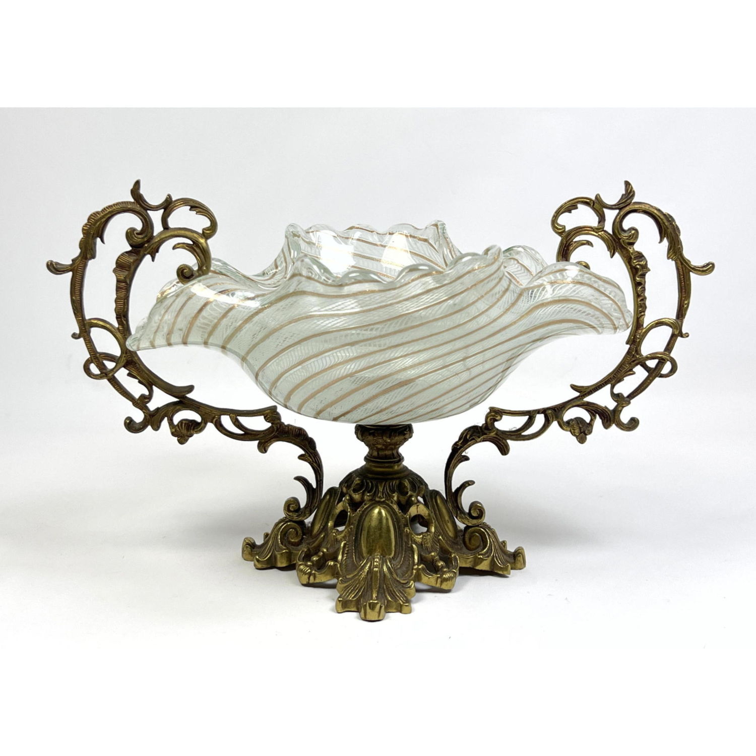 Murano Latticino Art Glass Bowl 2b915c