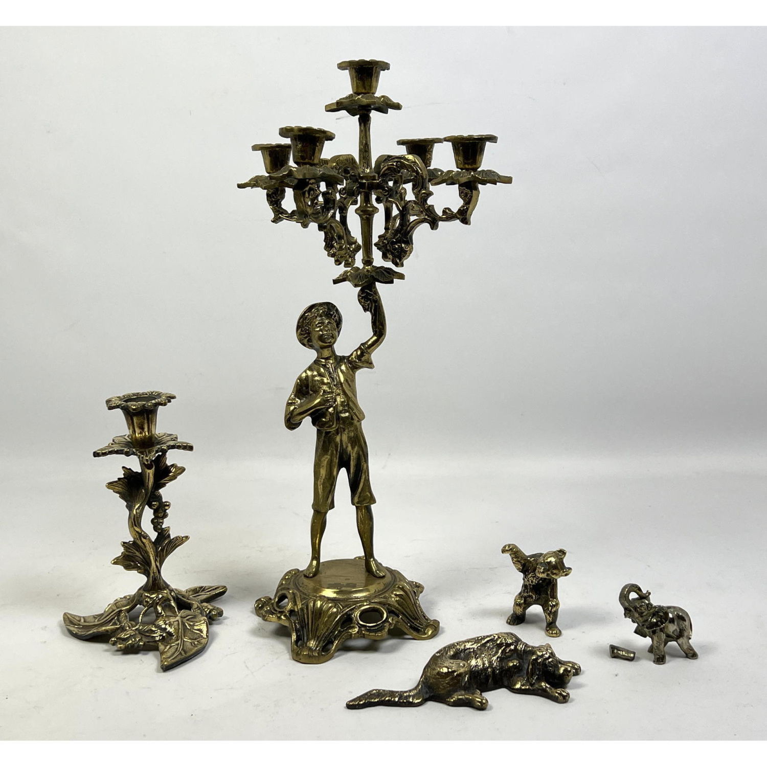5pc Metal or Brass Figures Candelabra  2b9174