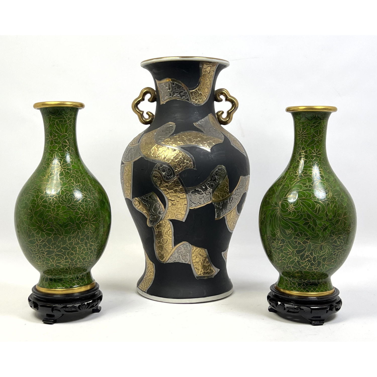 3pc Asian Vases Pr of Chinese 2b917c
