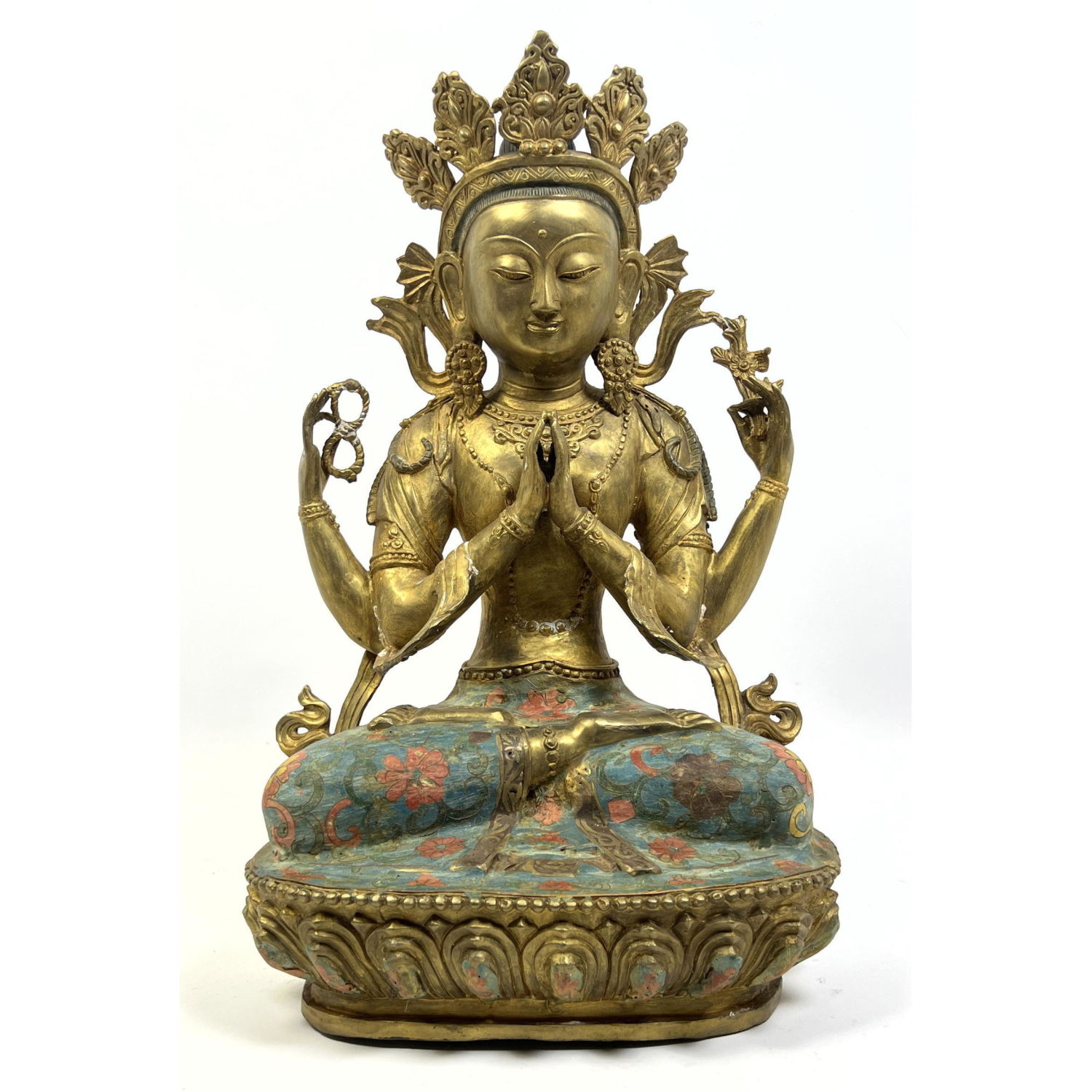 Gilt Bronze Asian Goddess seated 2b919f